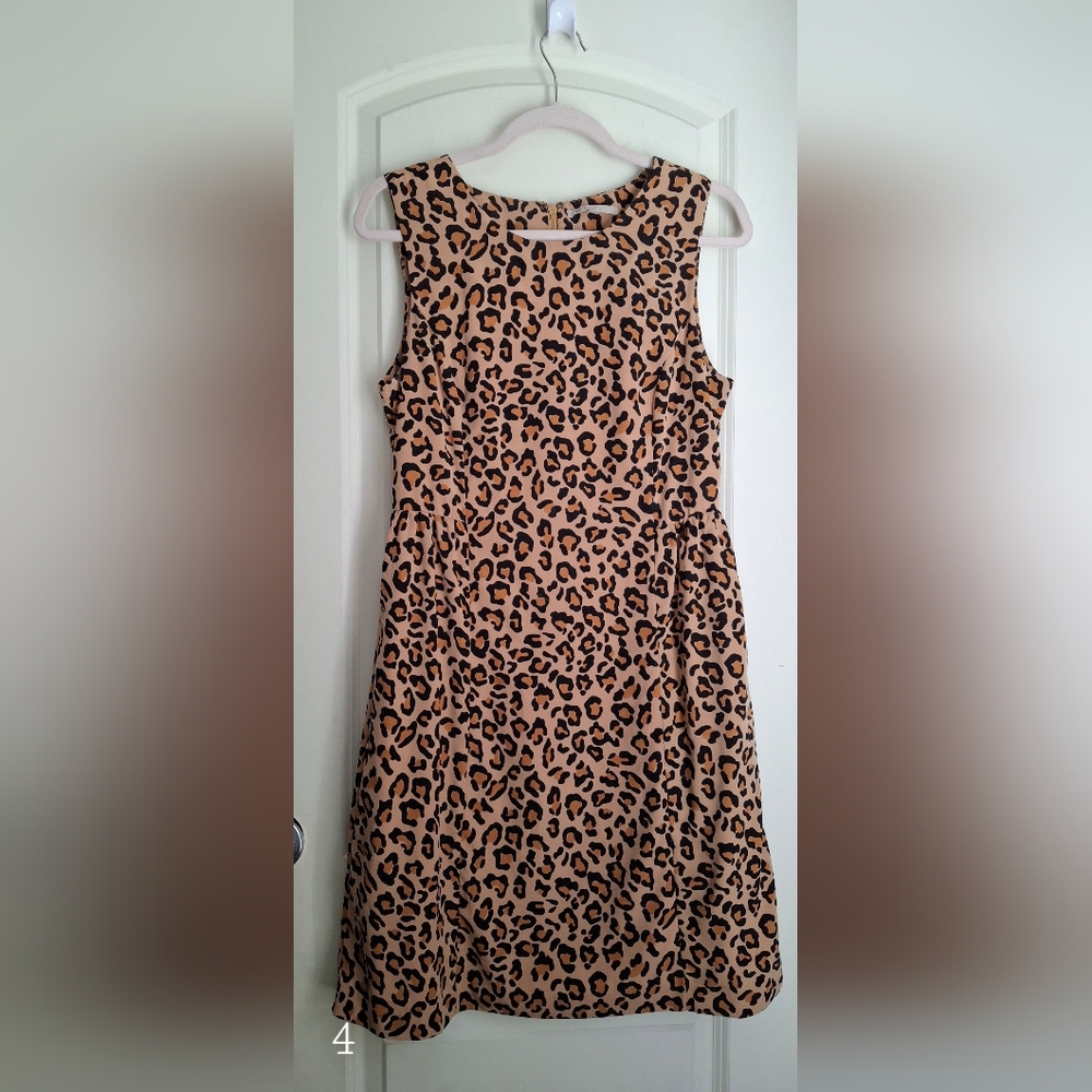 Gap strech animal print womens dress sz 8 casual party cocktail travel casual - Picture 2 of 9
